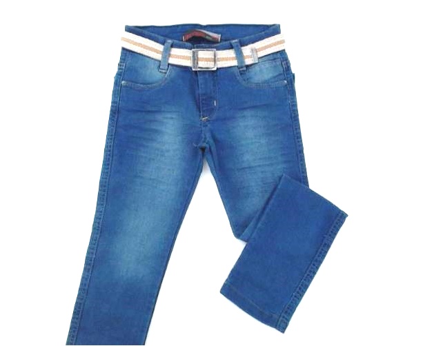 Calça Nacional Inf Masc Jeans Lycra Cinto
