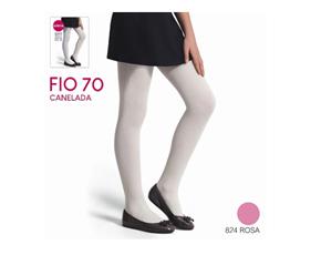 Meia-calça Selene Inf Canelada Fio 70 Rosa