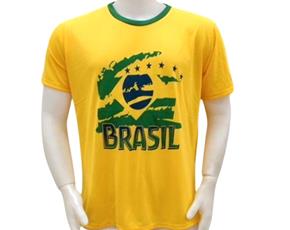 Camiseta Pacoleon Adulto Masculino Manga Curta Malha Pv Brasil