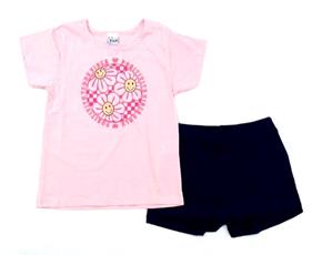 Conjunto Teddy Juv Fem M/c Malha Short-saia Cotton