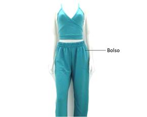 Conjunto Sangos Ad Fem Alça Poliéster Cropped Calç