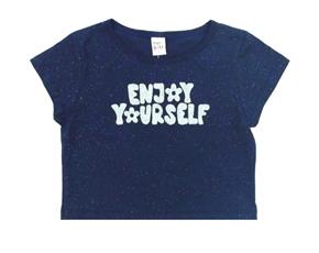 Blusa Semprekids Juv Fem M/c Malha Glitter Cropped