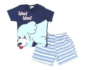 Conjunto Didiene Bebe Masc M/c Malha Botão