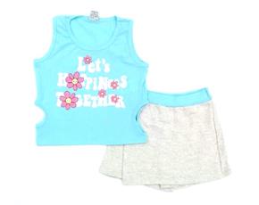 Conjunto Pk Juv Fem Reg Malha Canel Short-saia