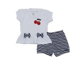 Conjunto Romila Bebe Fem M/c Malha Canel Short