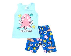 Conjunto Shumakids P.passos Fem Reg Cotton Bermuda