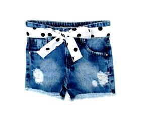 Short Gilas Inf Fem Jeans Cinto