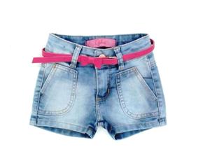 Short Gilas P.passos Fem Jeans Lycra Cinto