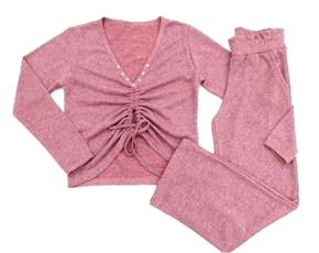 Conjunto Meimar Juv Fem M/l Lãzinha Cropped Calça