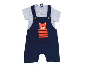 Jardineira Jidi Bebe Masc M/c Moletinho 2pçs