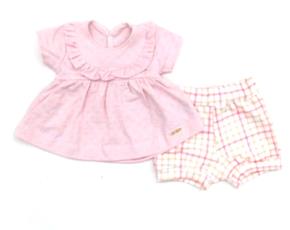 Conjunto Randa Bebe Manga Curta Cotton Lesi Short