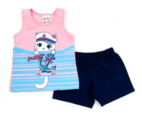 Conjunto Pegalegal Bebe Fem Reg Cotton Short