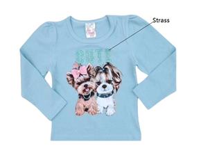 Blusa Minimundo Primeiros Passos Feminina Manga Longa Cotton Strass