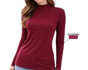 Blusa Filitex Adulto Feminina Manga Longa Viscose Canelada