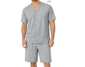 Pijama Desayner Adulto Masculino Manga Curta Malha Aberto