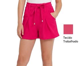 Short Rose Juvenil Feminino Poliéster Trabalhado 2bolsos