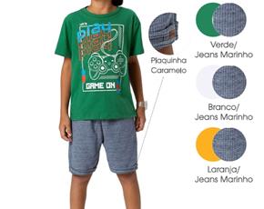 Conjunto juv manga curta