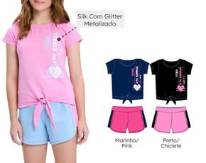 Conjunto juv manga curta