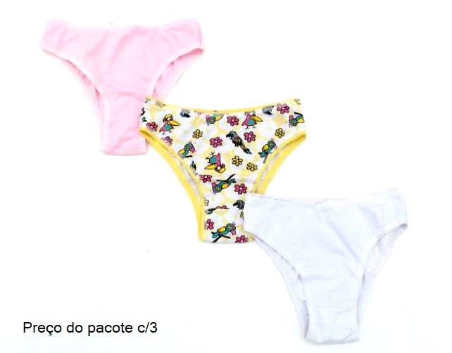 Calcinha Faber Infantil Cotton Sortida (c/3)