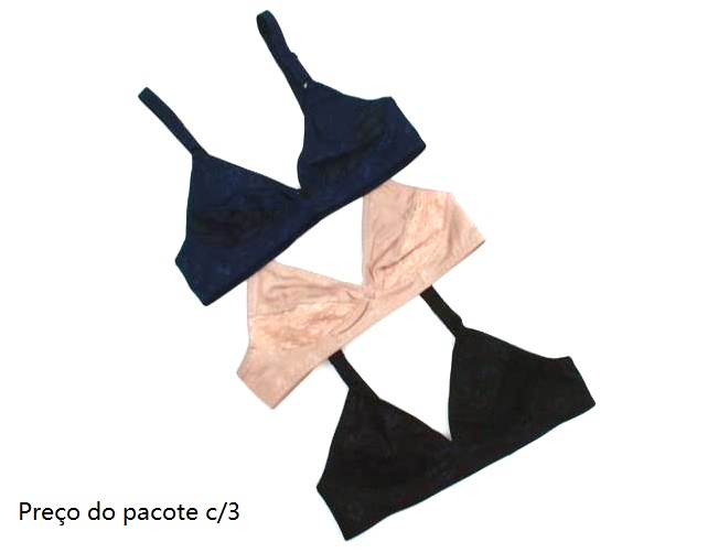 Soutien Daydbelle Adulto Lycra Reforçado C/renda (c/3)