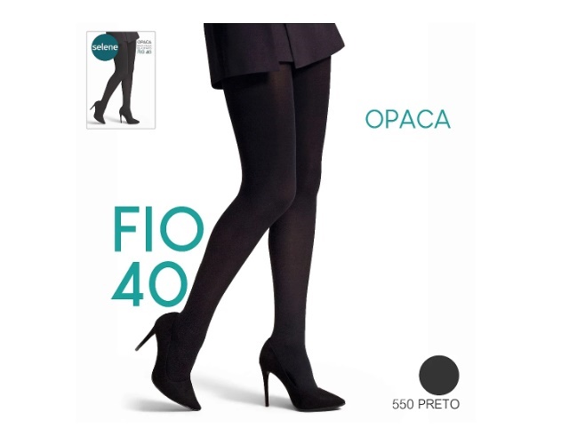 Meia-calça Selene Adulto Opaca Lycra Fio 40 Preto.550