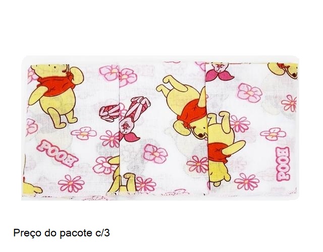 Toalha-boca Minasrey Bebe  fralda Disney (c/3)