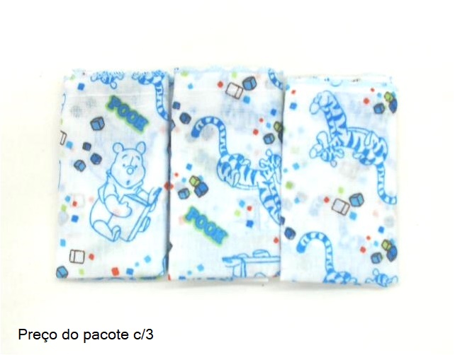 Toalha-boca Minasrey Bebe  fralda Disney (c/3)