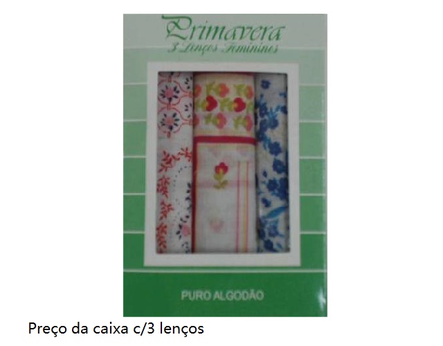 Lenço Primavera Algodão Est 19x21cm (cx C/3)