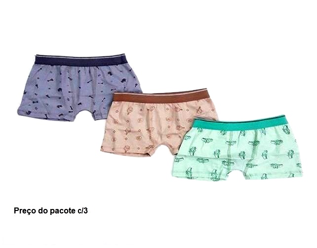 Cueca-boxer Xandoka Inf Masc Cotton Estamp (c/3)