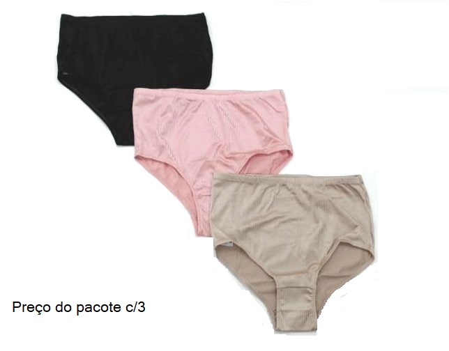 Calcinha Lutestil Adulto Lycra (c/3)