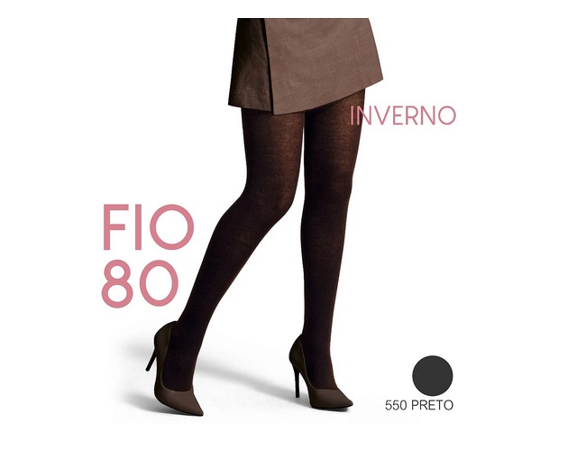 Meia-calça Selene Adulto Inverno Fio 80 Preta 550