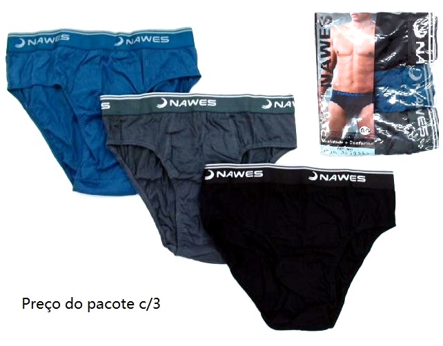 Cueca Nawes Adulto Algodão Elástico Personalizado (c/3)