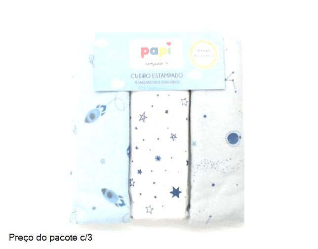 Cueiro Papi Bebe Algodão 0,80x0,80m (c/3)