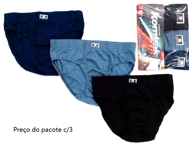 Cueca Kombak Adulto Algodão (c/3)