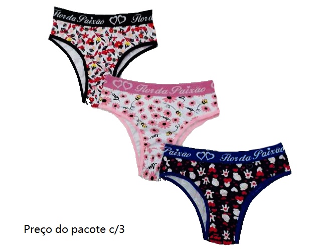 Tanga Flordapaixao Adulto Cotton Estampado (c/3)