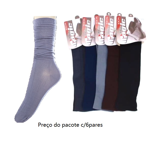Meia Magic Adulto  Social Poliamida (c/6)
