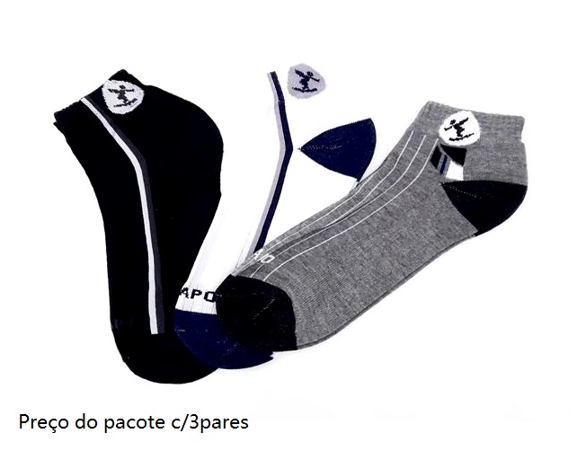 Meia Byfiapo Adulto Algodão Sport Soquete (c/3)