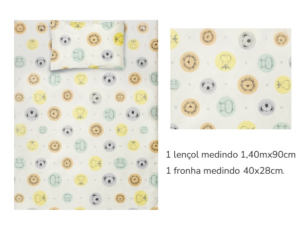 Jogo-berço Karinho Bebe Algodão Estampado 2pçs