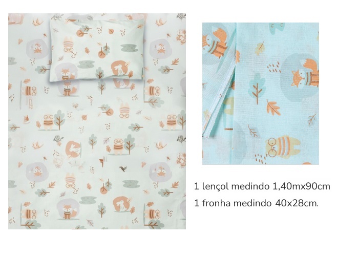 Jogo-berço Karinho Bebe Algodão Estampado 2pçs