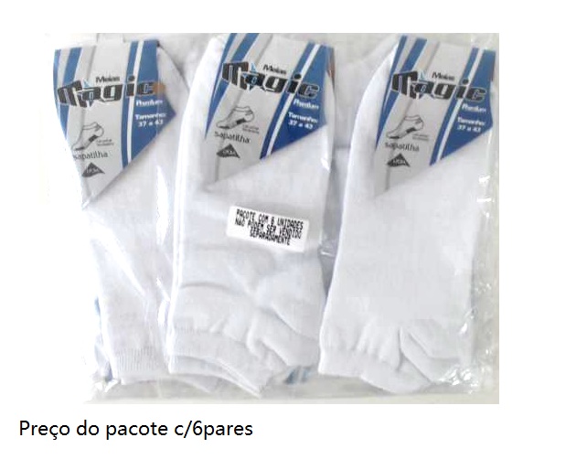 Meia Magic Adulto Algodão Sapatilha (c/6)