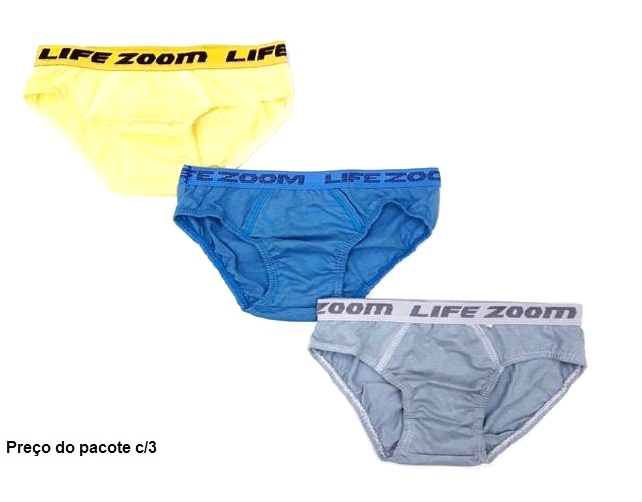 Cueca Lifezoom Infantil Algodão Elást Personalizado (c/3)