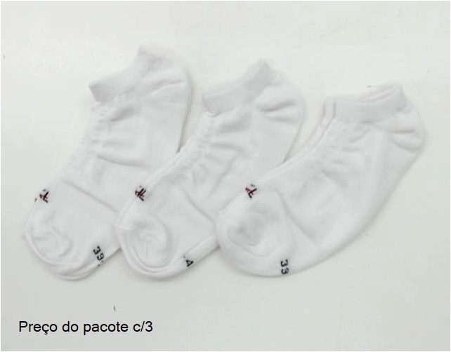 Meia Kl Adulto Algodão Sapatilha Invisível(c/3)