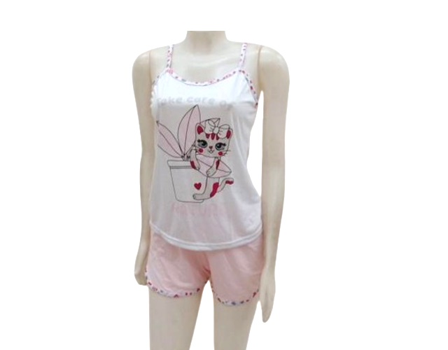 Pijama Jucatel Adulto Feminina Alça Malha Pv