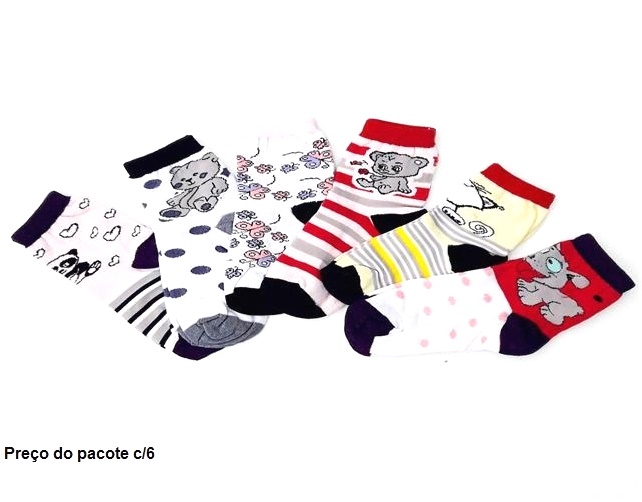 Meia Magic Juvenil Unissex Algodão (c/6)