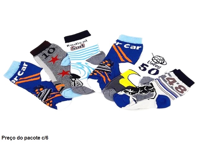 Meia Magic Juvenil Unissex Algodão (c/6)