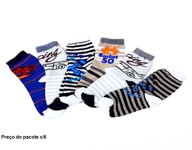 Meia Magic Juvenil Unissex Algodão (c/6)