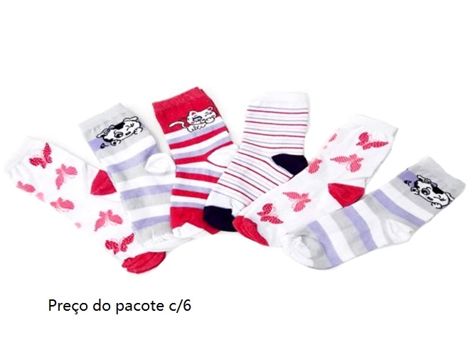 Meia Magic Juvenil Unissex Algodão (c/6)