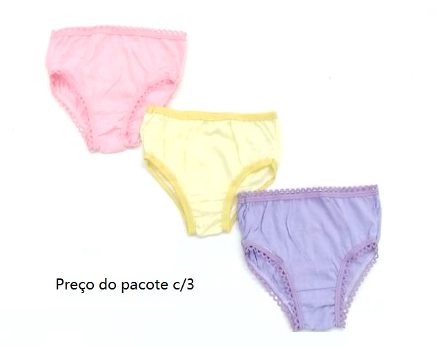 Calcinha Bellabimba Infantil Algodão (c/3)