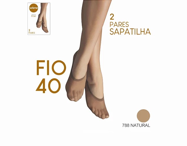 Meia Selene Ad Fem Sapatilha Fio 40 - Natural 788