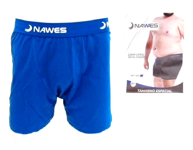 Cueca-boxer Nawes Adulto Extra Grande  Cotton Elástico Personalizado